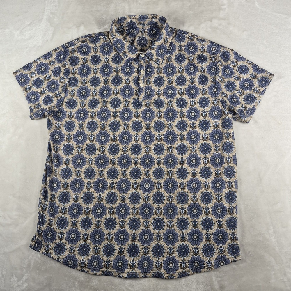 BYLT 19th Hole Mosaic Polo Men's 3XL Floral Geometric Short Sleeve Performance
